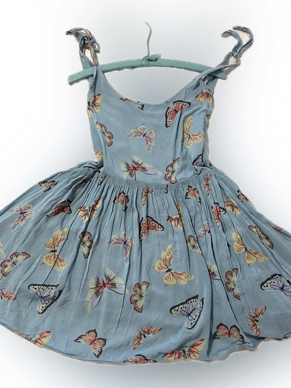Kimchi Blue Butterfly Print dress in Soft Blue fairycore cottagecore pretty